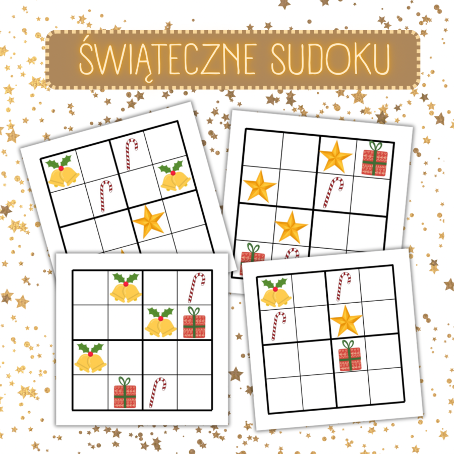 ŚWIĄTECZNE SUDOKU 4x4 [święta/boże narodzenie/ mikołajki/zima]