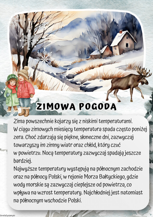 GAZETKA ZIMA - napis, plansze, plakat