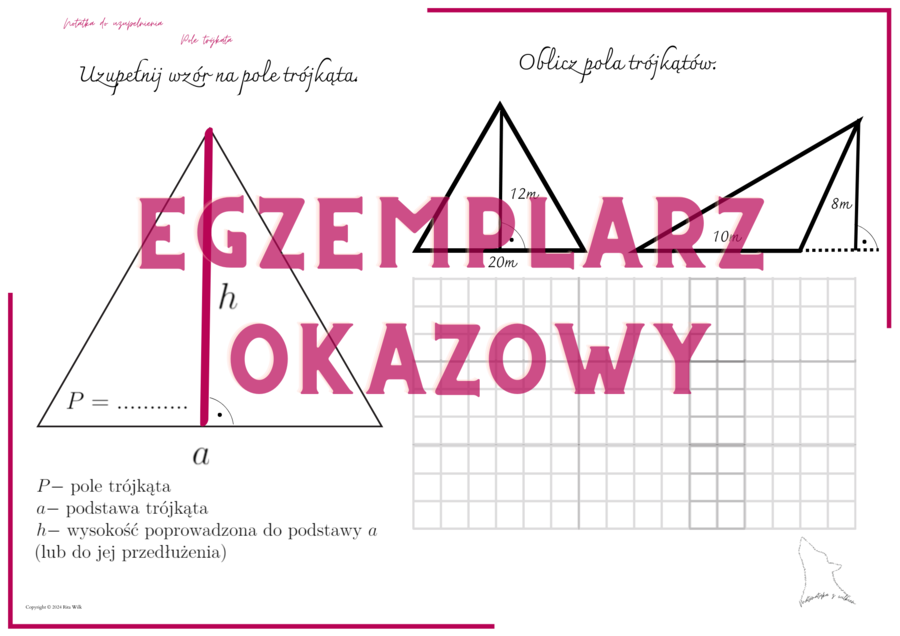 Pole trójkąta - notatka do uzupełnienia