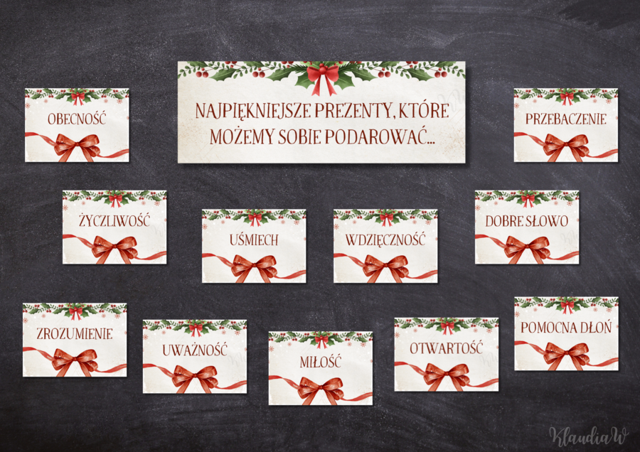 „Najpiękniejsze prezenty, które możemy sobie podarować…”- gazetka szkolna na Boże Narodzenie