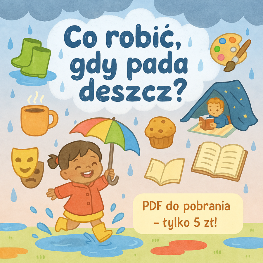 Mini książeczka „Co robić, gdy pada deszcz?”