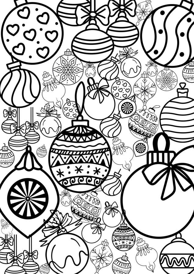Kolorowanka XXL - zima, bombki