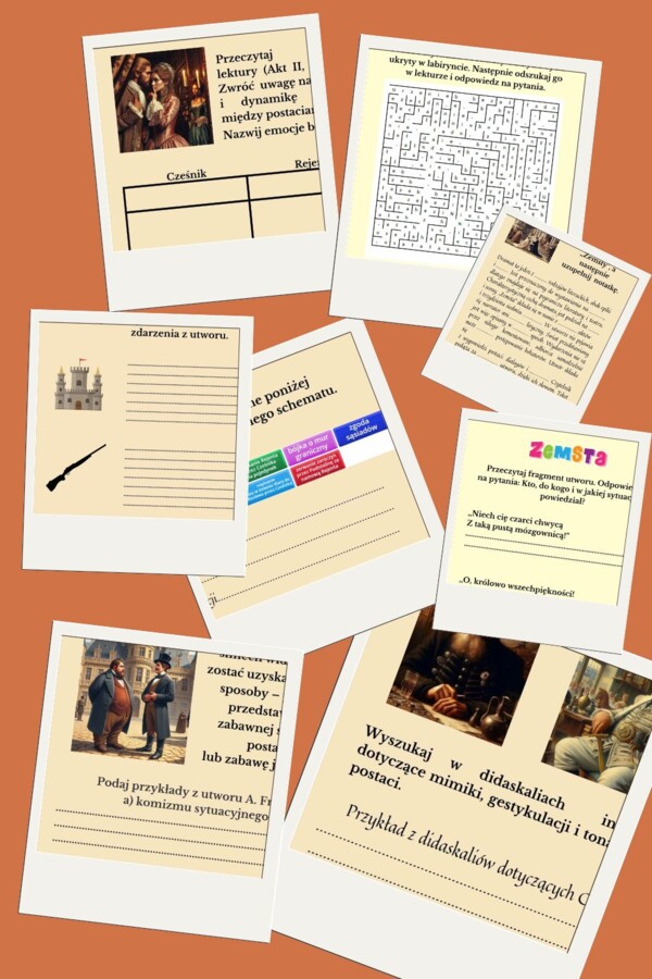 Wspólna droga do sukcesu- praca w grupie na stacjach zadaniowych poświęconych ,,Zemście"