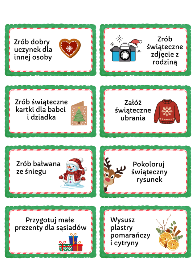 Kalendarz adwentowy- zestaw