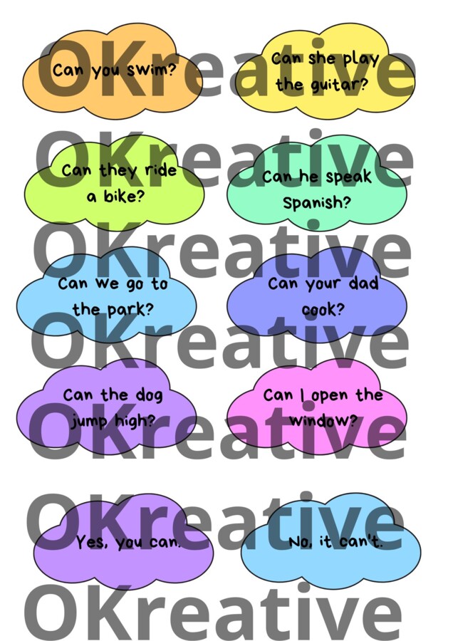 Chmurki pytań i odpowiedzi – ćwiczymy angielski w każdej klasie, angielski dla dzieci, szkoła podstawowa, przedszkole, klasy 1–8, pytania po angielsku, odpowiedzi po angielsku, konwersacje, gramatyka angielska, present simple, present continuous, past si