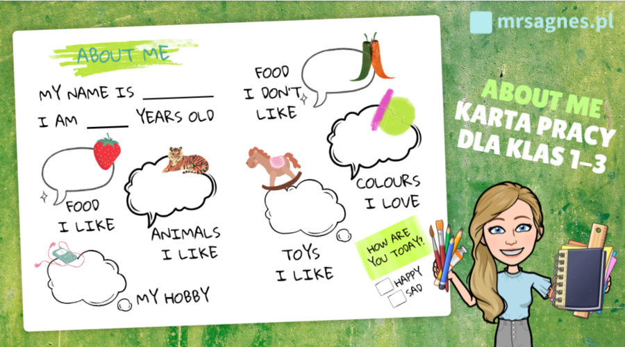 ABOUT ME - karta pracy dla klas 1-3
