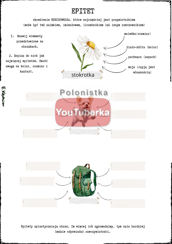 Epitet - karta pracy