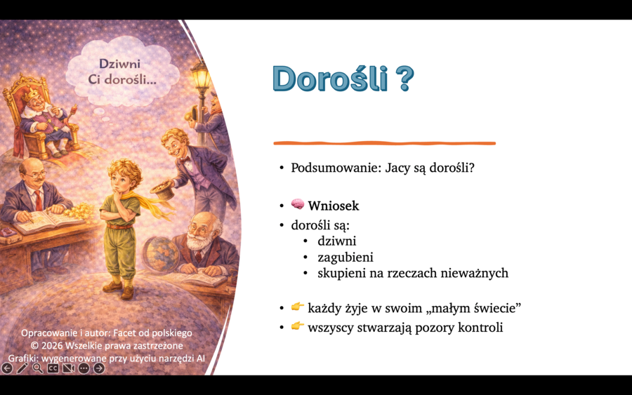 Małego Księcia podróż po planetach.