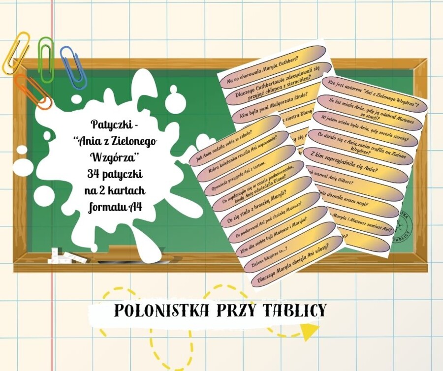 Patyczki z pytaniami do utworu "Ania z Zielonego Wzgórza"