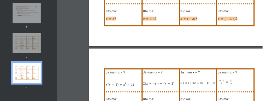 Ja mam... Kto ma?... Rozwiązywanie równań klasa 7