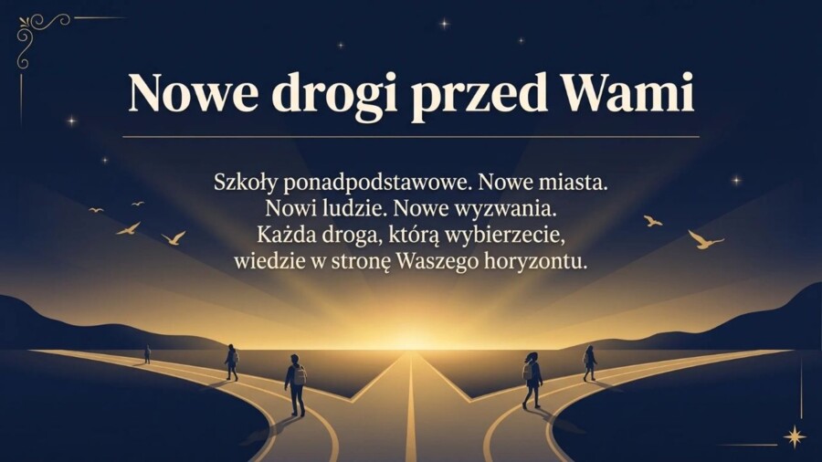 Pożegnanie ósmoklasistów – elegancka prezentacja na zakończenie szkoły podstawowej