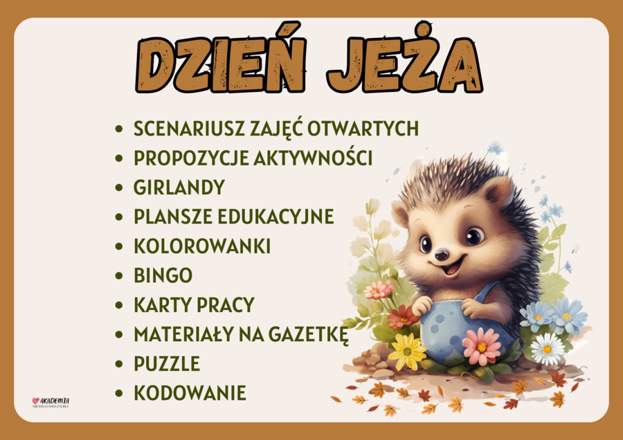 Dzień Jeża - gotowy zestaw - mnóstwo materiałów