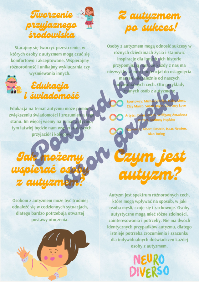 Światowy Dzień Świadomości Autyzmu - autyzm gazetka - dekoracja