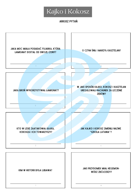 Kajko i Kokosz – Karty z Pytaniami i Odpowiedziami | Świetna Pomoc Edukacyjna do Lektury
