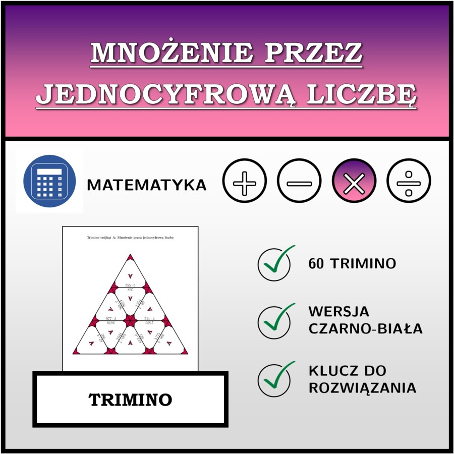 Trimino - Mnożenie przez jednocyfrową liczbę | matematyka