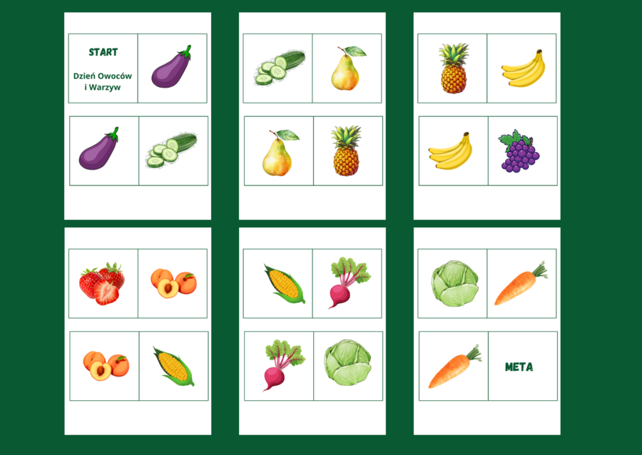 DZIEŃ OWOCÓW I WARZYW - domino podłogowe - biblioteka - świetlica