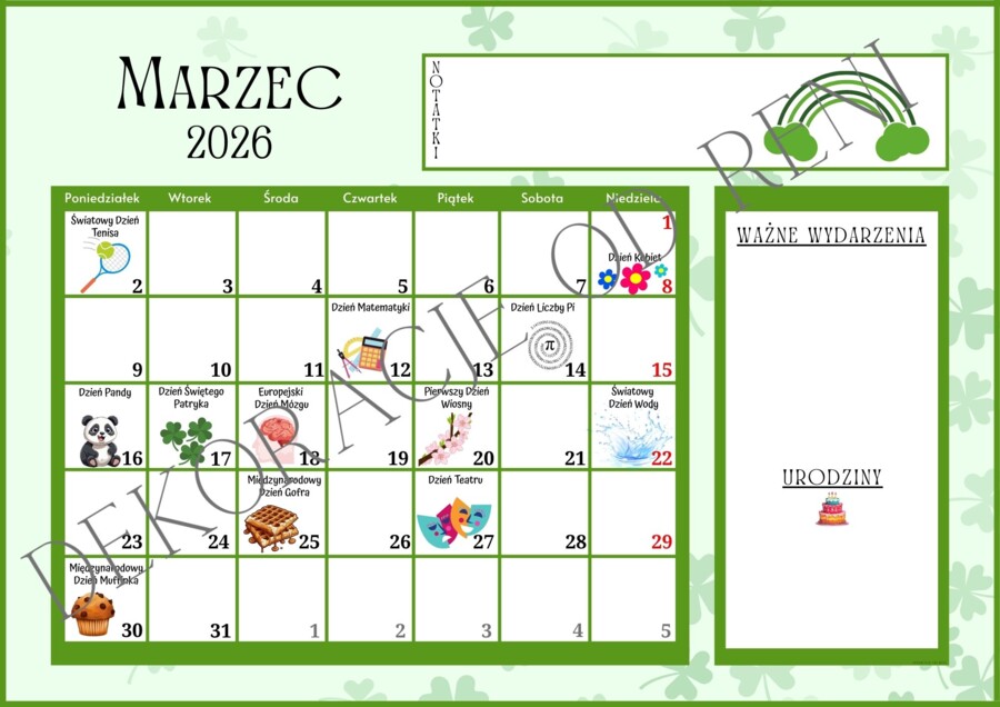 Kalendarz Szkolny 2025/2026 z świętami i dniami nietypowymi