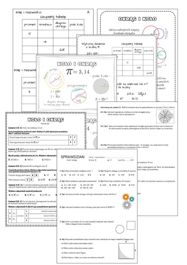 PAKIET Koło i okrąg. Klasa 8