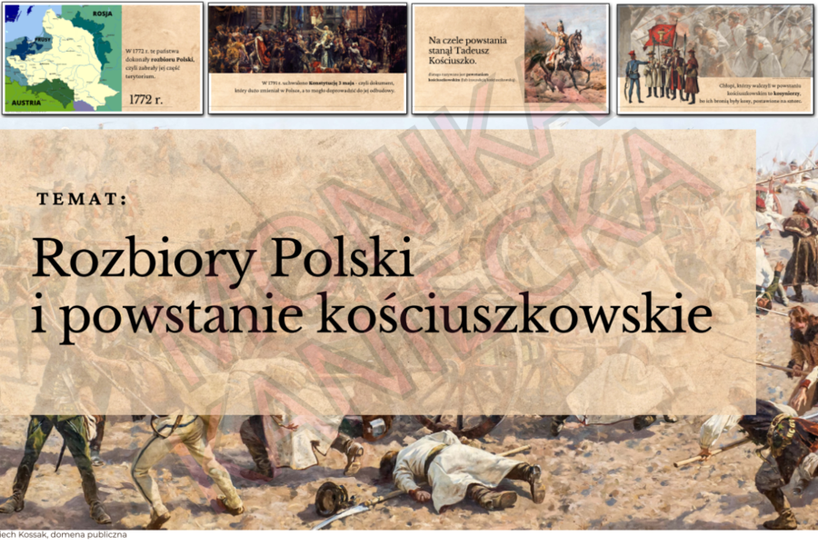 Rozbiory Polski i powstanie kościuszkowskie - prezentacja historia klasa 4