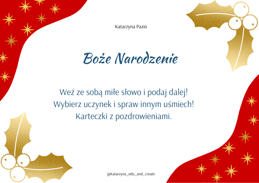 Boże Narodzenie – karteczki z miłymi słowami