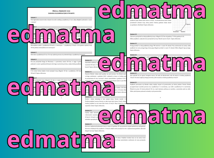 E8 – zadania egzaminacyjne – droga, prędkość, czas (zadania otwarte)