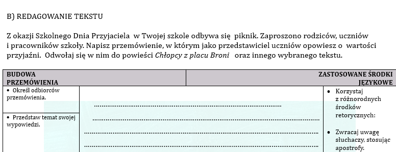 REDAGUJEMY PRZEMÓWIENIE. Krok trzeci. Zestaw ćwiczeń dla uczniów klas 6-8
