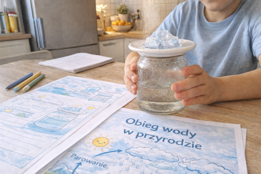 Obieg wody w przyrodzie – karty pracy i mini-eksperymenty