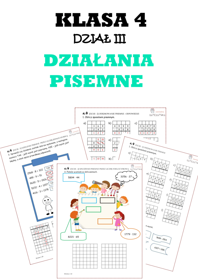 Dział III: Działania pisemne