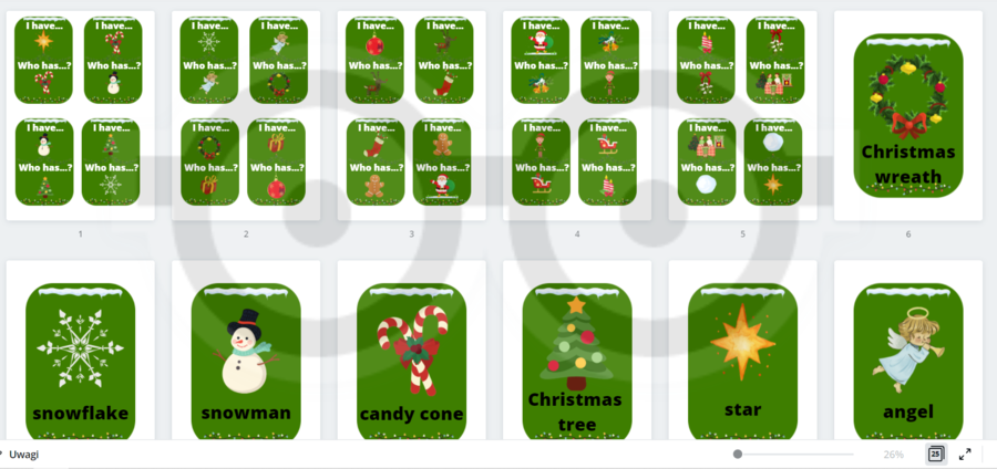 Christmas: I have... who has....? + flashcards