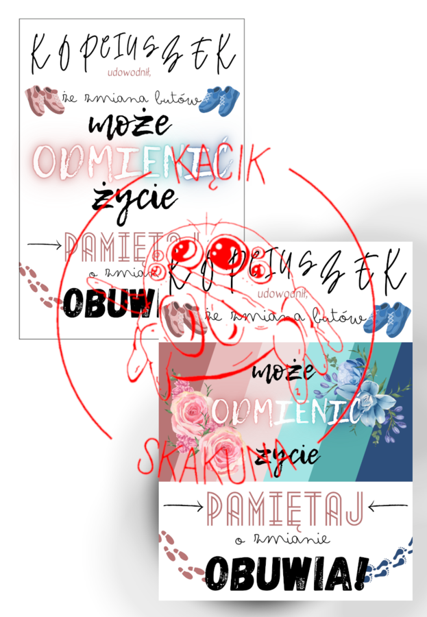 Plakat do szatni - zmiana obuwia - Kopciuszek