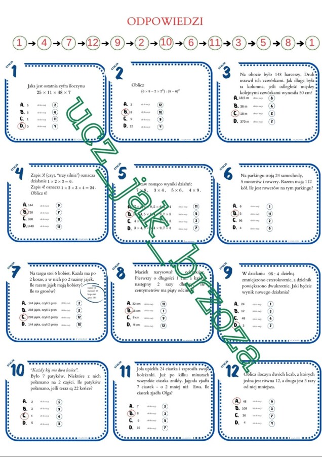 Stacje zadaniowe na Dzień Tabliczki Mnożenia
