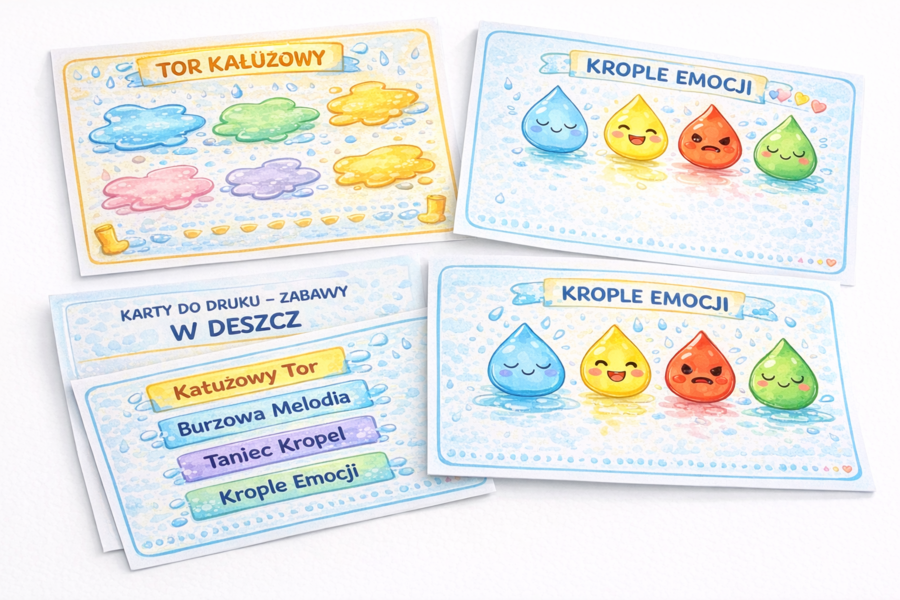 Zabawy w deszczowy dzień – scenariusze zajęć dla przedszkola