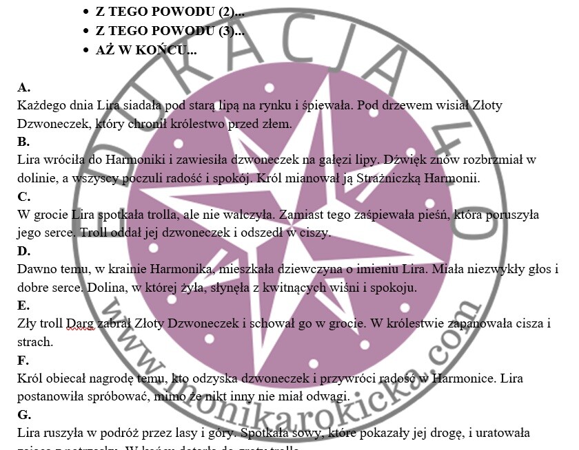 🌟 Zestaw ćwiczeń do redagowania baśni – SZKIELET OPOWIEŚCI