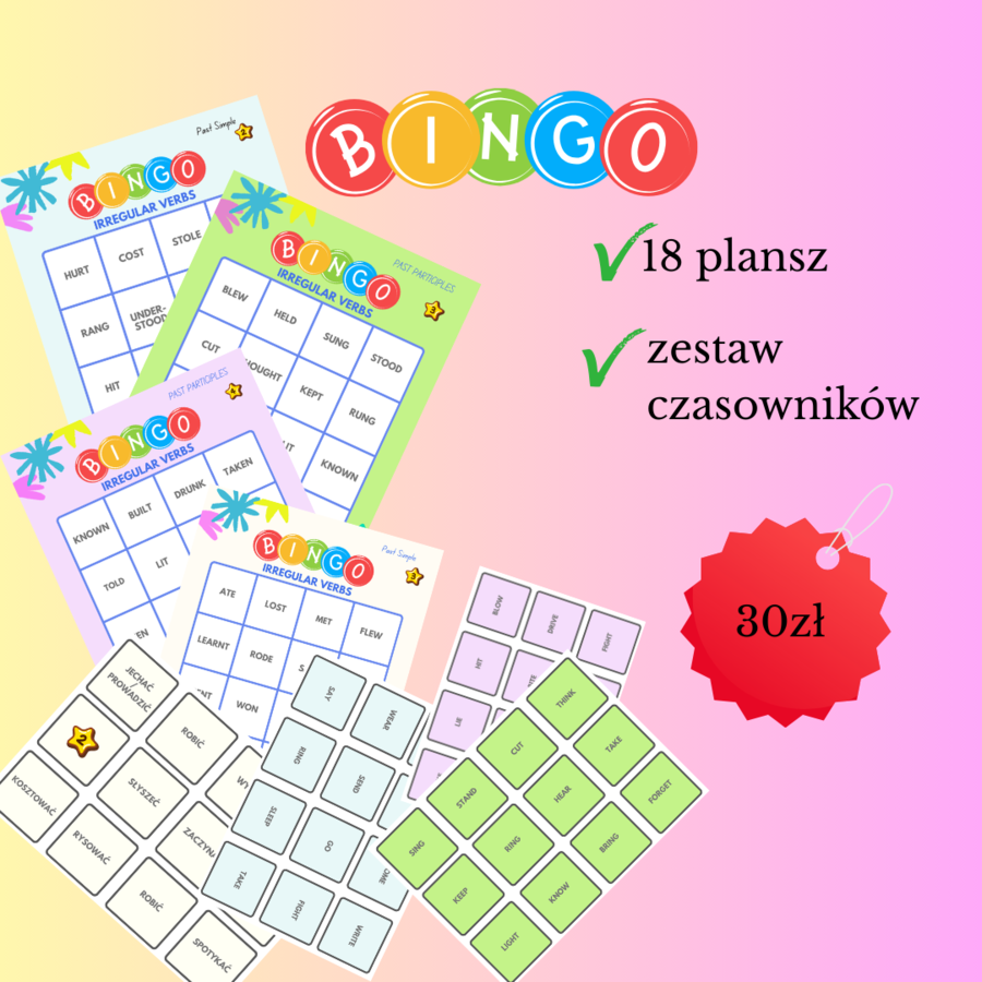 Bingo - formy przeszłe czasownika