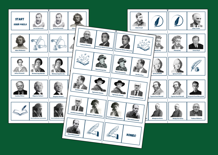 ŚWIATOWY DZIEŃ POEZJI – DOMINO – biblioteka – język polski - 30 szt.