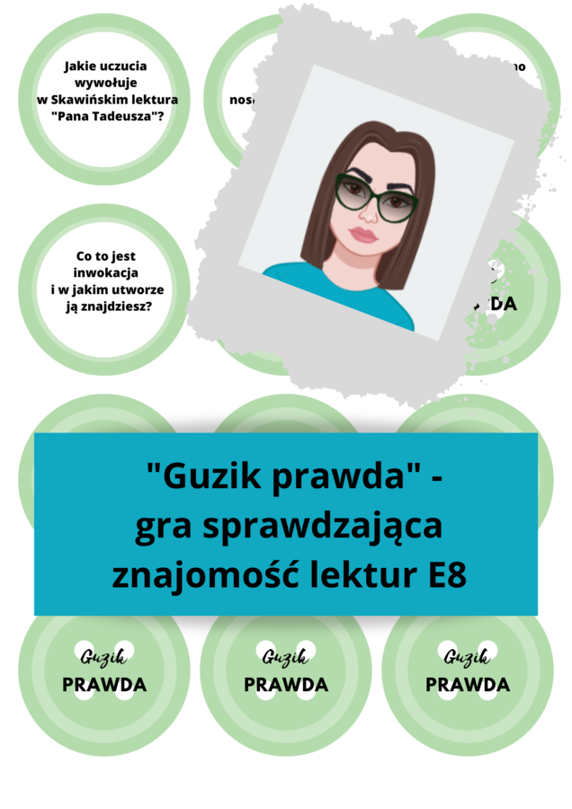 Gra GUZIK PRAWDA - lektury do E8