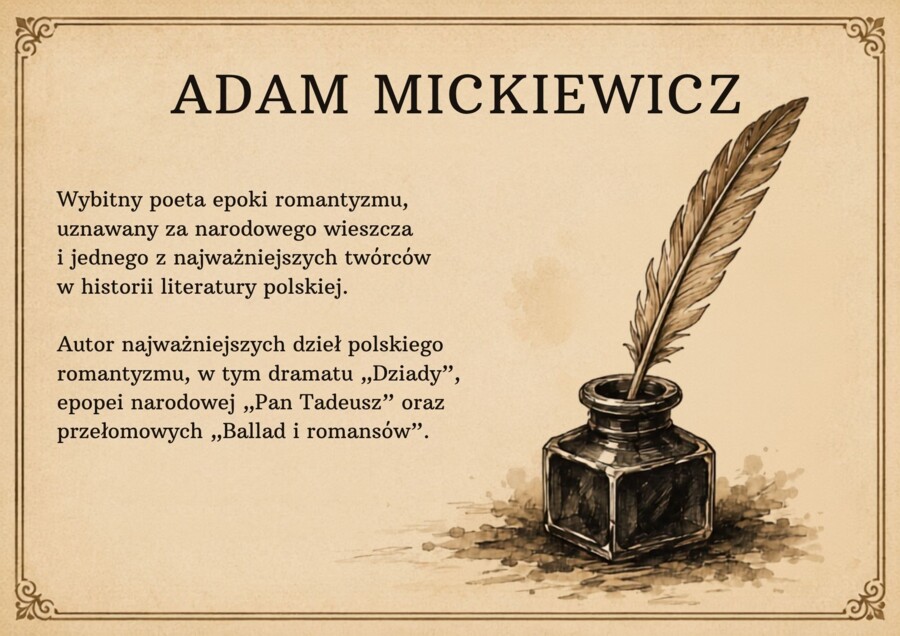 NARODOWE CZYTANIE  2026 - Adam Mickiewicz - ZESTAW MATERIAŁÓW