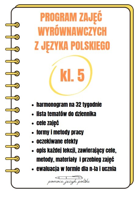 Program zajęć wyrównawczych z języka polskiego dla kl. 5