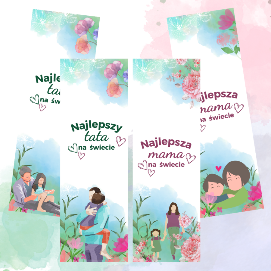Zakładki z okazji Dnia Mamy i Dnia Taty do druku