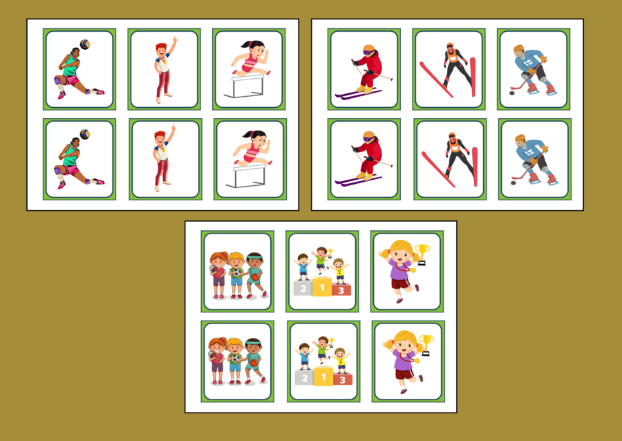 DZIEŃ SPORTU – memory – 42 szt. – biblioteka – przedszkole – świetlica
