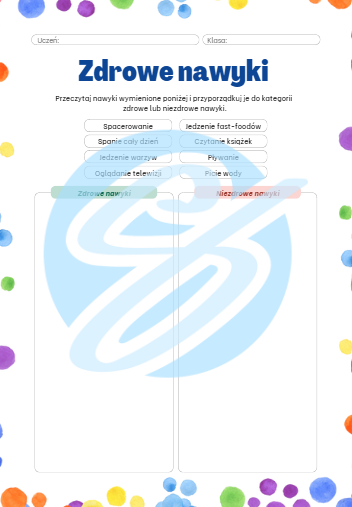 Trzy karty pracy z edukacji zdrowotnej dla młodszych uczniów – idealne wsparcie dla nauczycieli