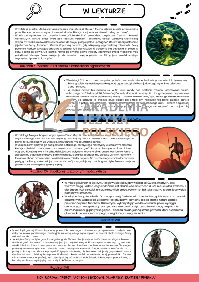 Wytropić Mitologię – gotowe karty pracy do „Złodzieja Pioruna”
