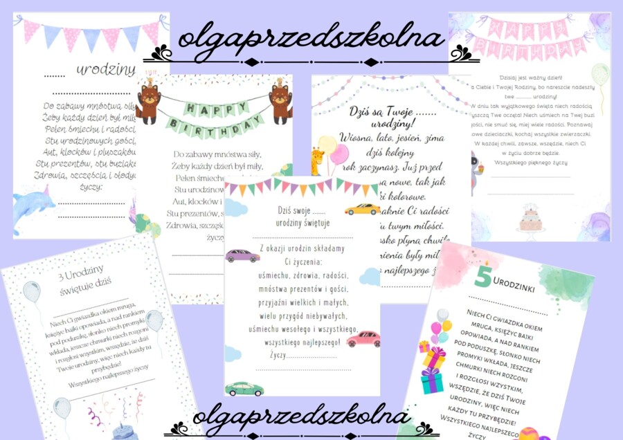Kartki urodzinowe dla dzieci
