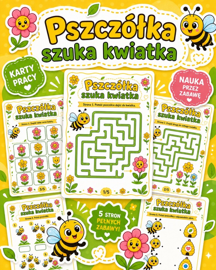 Pszczółka szuka kwiatka