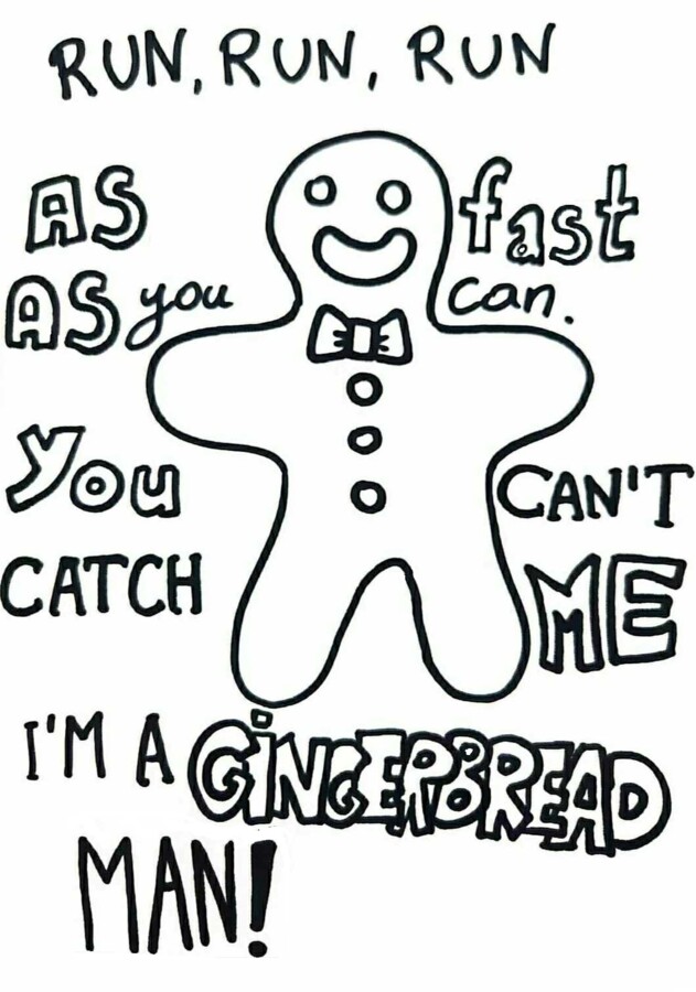 Gingerbread Man Coloring Page