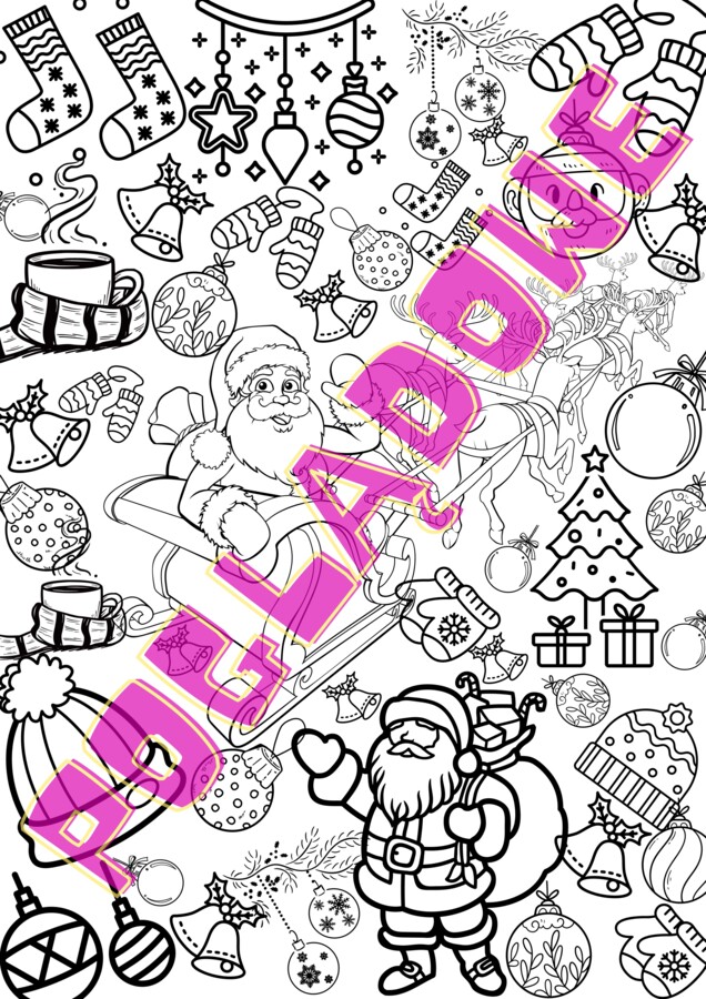 Kolorowanka XXL - zima, Mikołaj