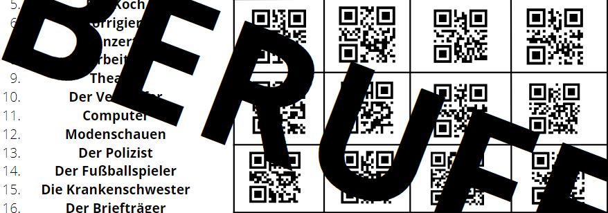 Uzupełnij luki - ZAWODY - QR-kody - język niemiecki