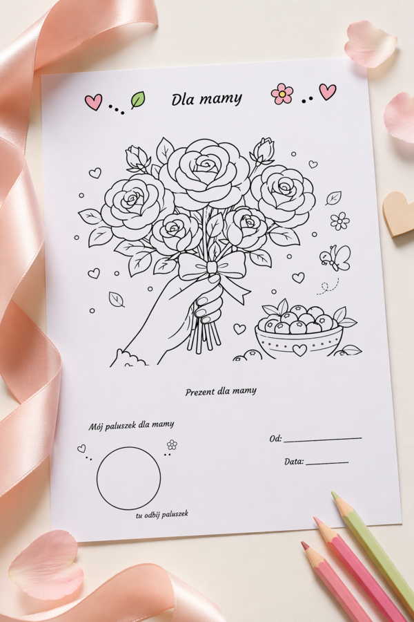 Kolorowanka „Bukiet dla mamy”