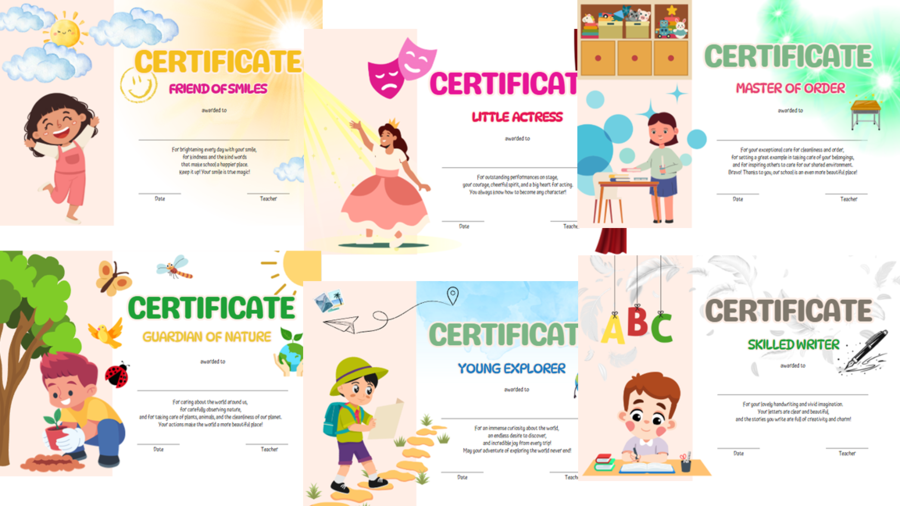 Certificates for Kids/Dyplomy dla dzieci w języku angielskim