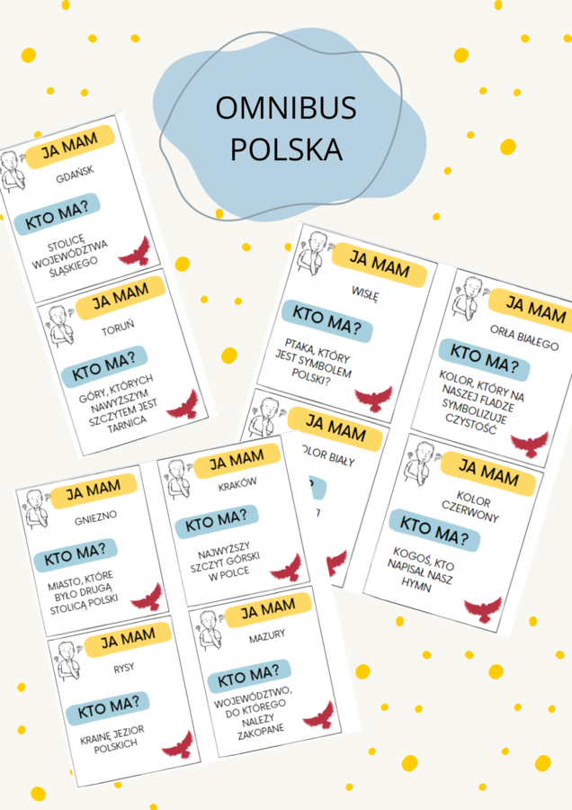 Ja mam..., kto ma... ? Omnibus Polska (+karta pracy). Pisownia małą i wielką literą